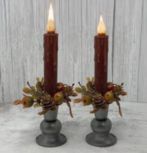 LED Dipped Timer Taper, Burgundy/ Set of 2