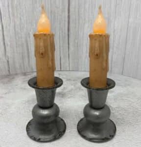 4” LED Dipped Timer Taper, Cream/ Set of 2