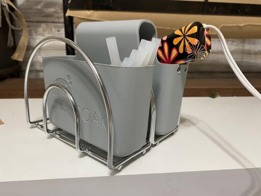 Glue Gun Holder and Storage Compartments 