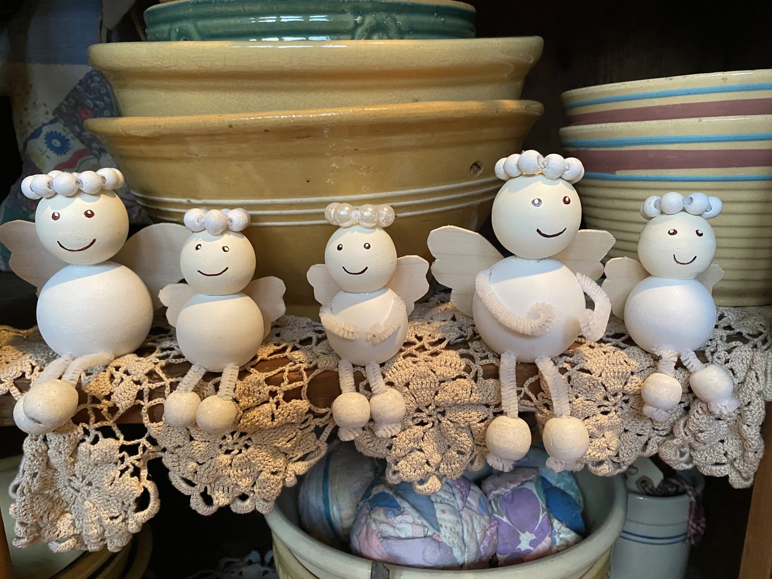 DIY Wood Bead Angel Shelf Sitters The Crafty Decorator