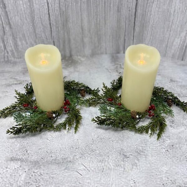 Juniper Berry Candle Ring, 4.5”/ Set of 2