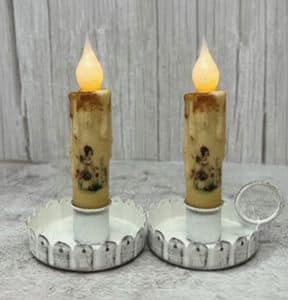 4” Girl And Bunny Timer Taper/ Set of 2