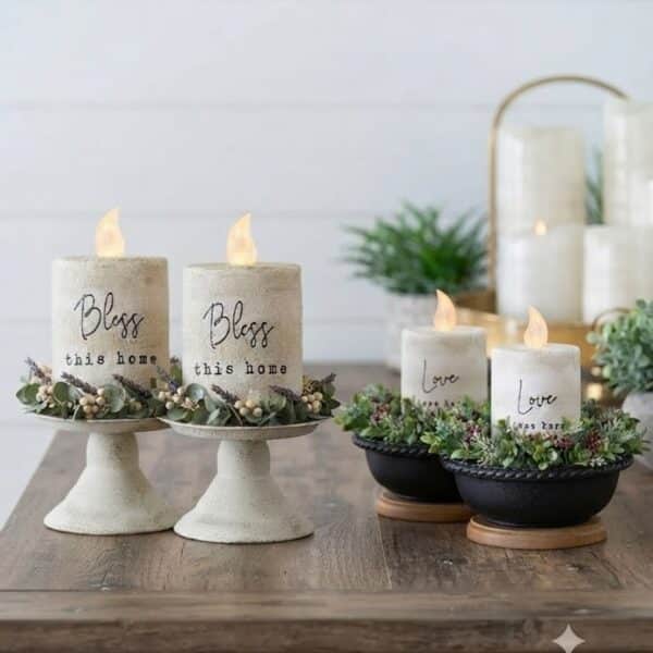 3.5” White Cement Timer Pillars / Set of 2