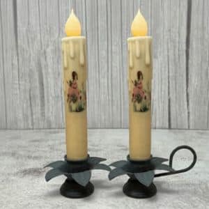 7” Girl & Bunny Timer Taper/ Set of 2