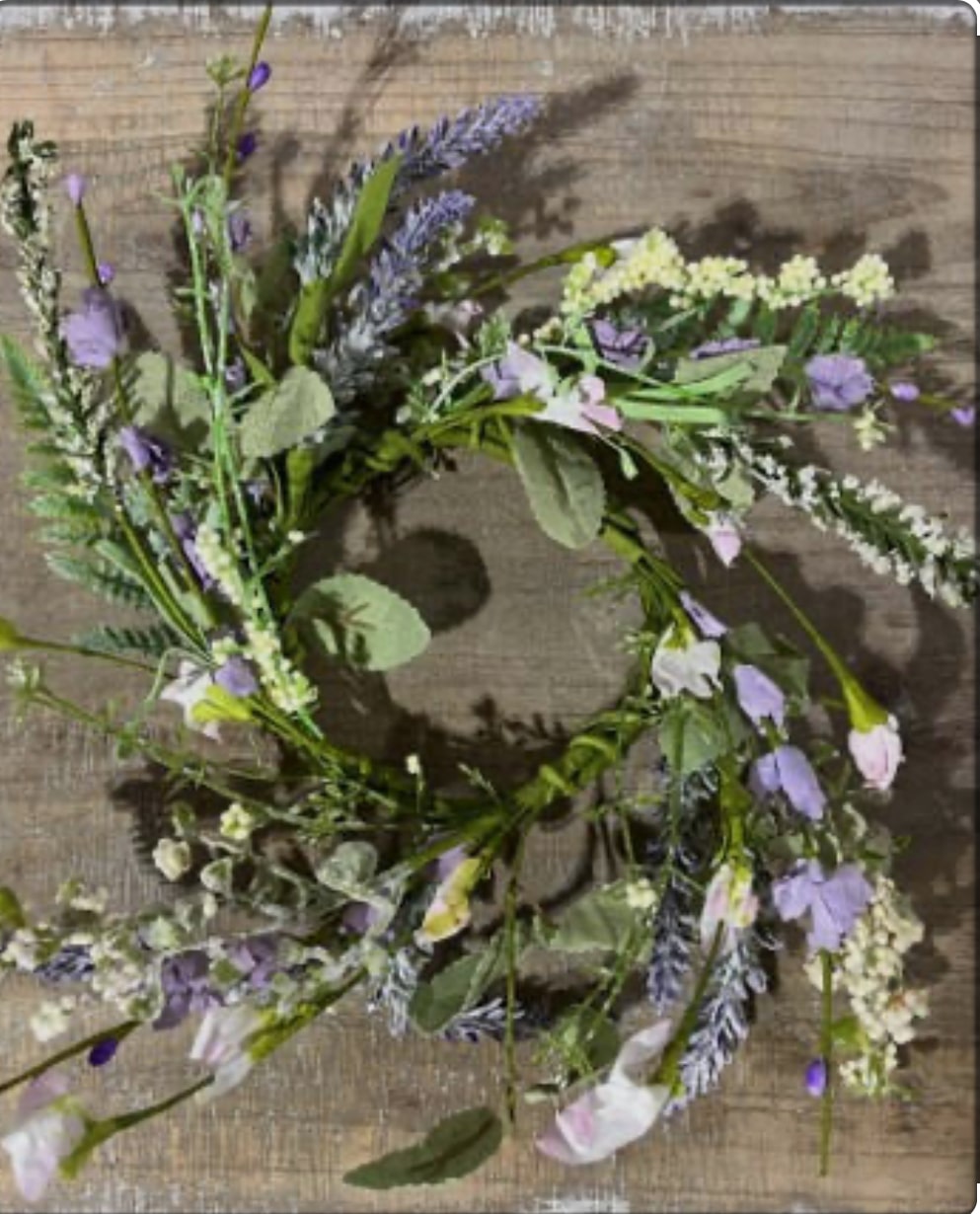 Lavender & Thistle Candle Ring, 4.5”