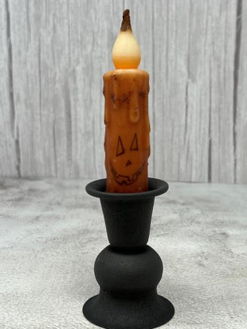 4” LED Carved Pumpkin Face Timer Taper