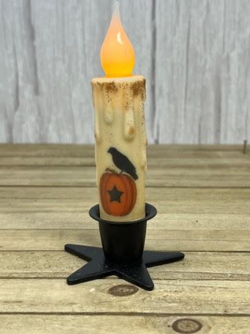 4” Pumpkin with Star & Crow Timer Taper