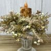 5.5” Burnt Ivory Dripped Flicker Pillar