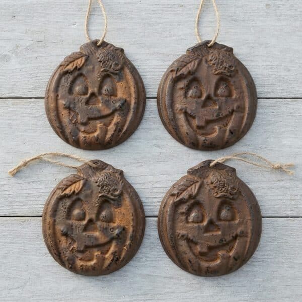 Beeswax Jack O Lantern Ornaments, Set/4