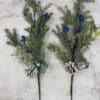 25” Sparkled Jupiter Pines with Blueberries Spray, Set/2