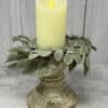 3.5” Sparkled Holiday Mistletoe Candle Ring
