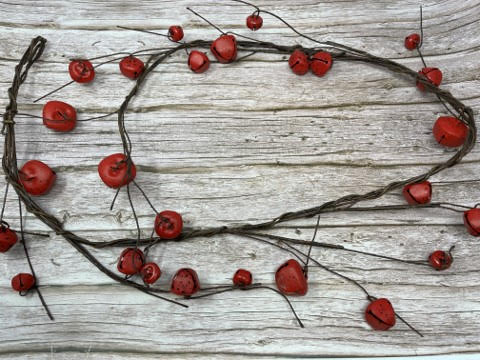 5’ Red Jingle Bell / Curly Twig Garland