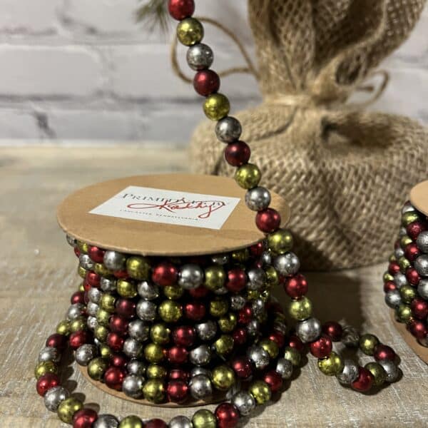 Alternative view of Bead Garland – Red/Green Set of 2