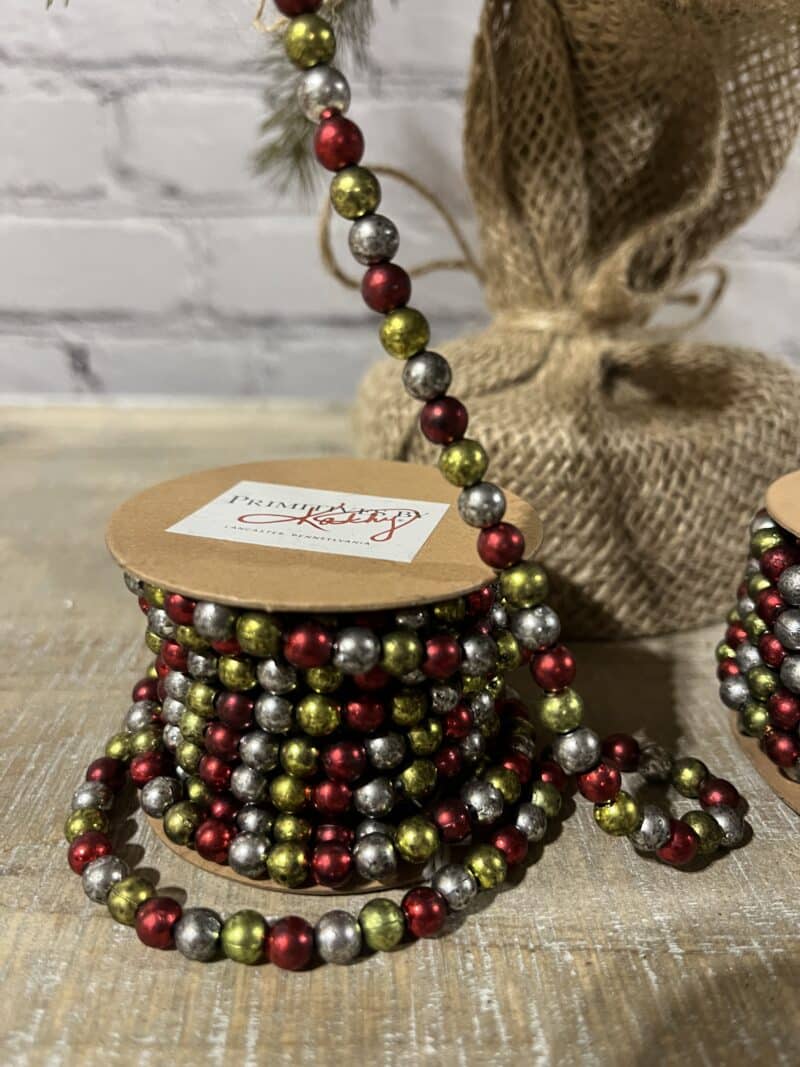 Bead Garland – Red/Green Set of 2 - Image 2