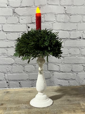 Cedar Spear With Decorative Holder & Candle