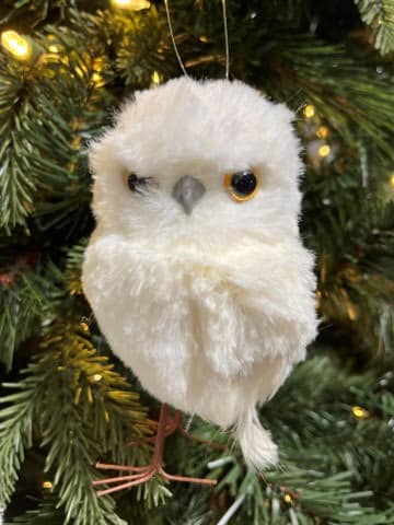 Farmhouse Pottery Felted Woodland Animal Ornament - Oliver Owl