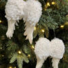 Feather/Fur Angel Wing Ornaments, Set of 2