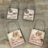 Here Comes Santa, Merry Christmas Ornament, Set/4