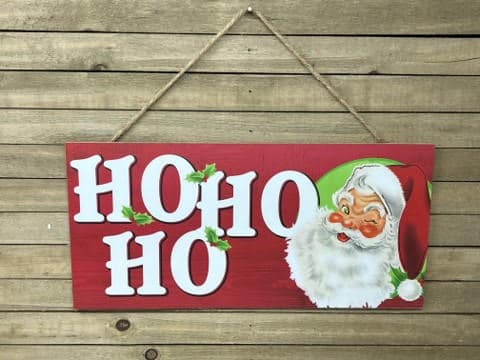 “Ho Ho Ho” with Santa Face Sign