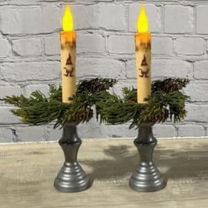 7” Christmas Gnome Timer Taper/Set of 2