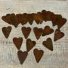 Set of 25 Rusty Tin Hearts, 1.5”