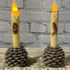 Small Pine Cone Taper Holder, Set of 2