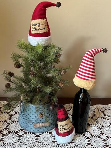 Wine Cap Santa Hat/Tree Topper