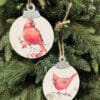 Wood/Galvanized Cardinal Ornaments, Set/2