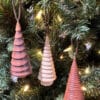 Resin Wood Grain Tree Ornaments, Set of 3