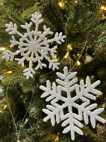 Set of 4 Eva Foam Glittered Snowflakes