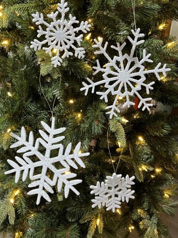 Set of 4 Eva Foam Glittered Snowflakes