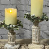 2.5” Ombre Boxwood & Berry Candle Ring, Set/2