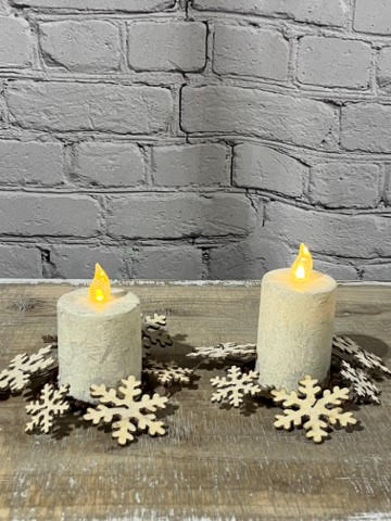 2.5” Wooden Snowflake Candle Ring, Set/2