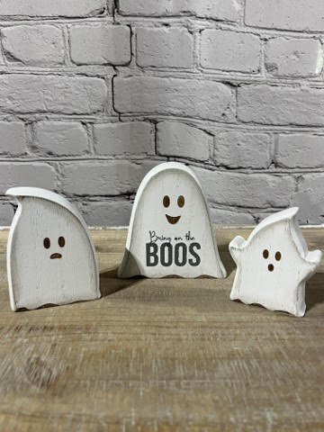 Bring On The Boos Wooden Ghost, Set/3