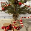 Red & Cream Pipe Cleaner Pom Pom Garland, Set/2