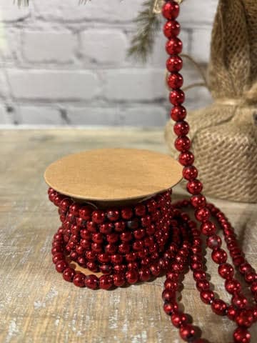 Rustic Red Bead Garland, Set/2 - The Crafty Decorator