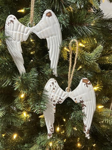 Shabby Chic Metal Angel Wings, Set of 2