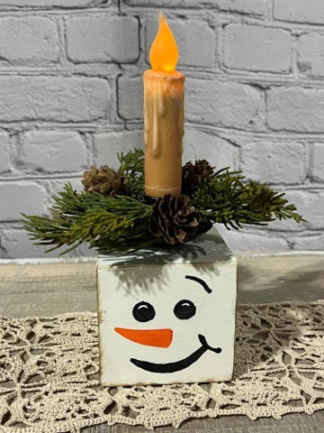 Wooden Snowman Candle Holder Kit
