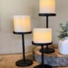 3/Set, Wrought Iron Twisted Pillar Holders