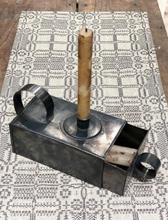 Antique Candle Holder with Match Stick Drawer
