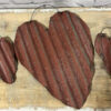Handmade Corrugated Metal Distressed Hearts, Set/3