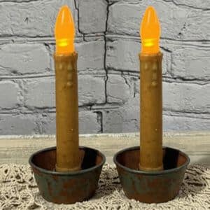 6.5” Primitive Cream Timer Taper/ Set of 2