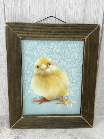 Jan Michaels Rustic Wood Framed Print, Chick