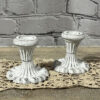 White Victorian Candle Holder, Set/2