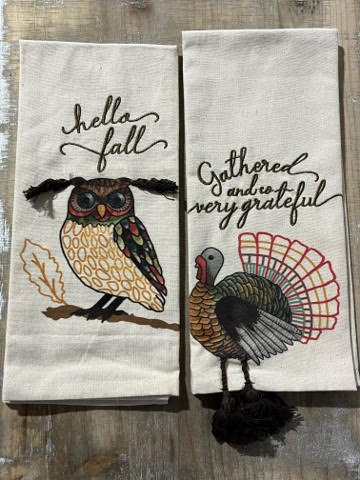 Turkey & Owl Tea Towel Set