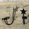 Black Metal Votive Star Sconce, Set/2