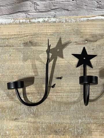 Black Metal Votive Star Sconce, Set/2