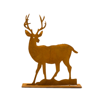 Rusty Metal Deer Pop-Up Pedestal