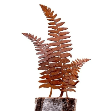 Rusty Metal Fern Leaf, Set/4