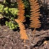 Rusty Metal Fern Leaf Stake, Set/3